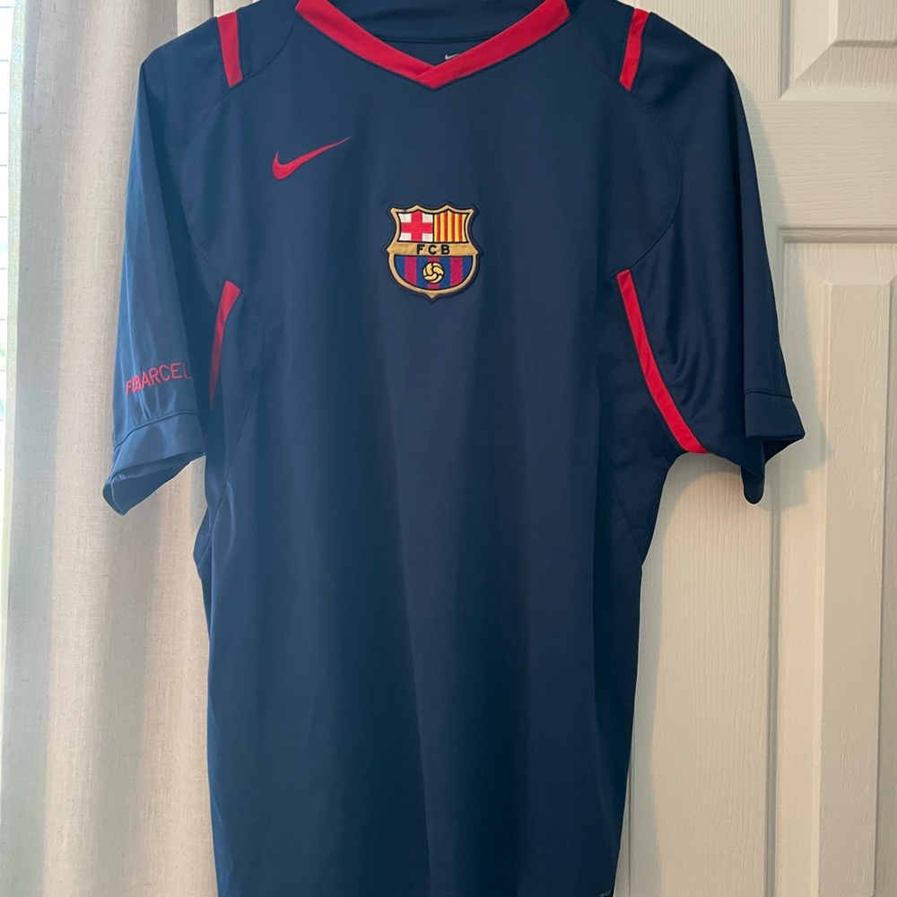 Nike Barcelona Navy and Red Soccer Jersey